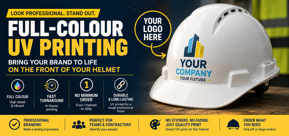 UV Logo Printing Hard Hat Safety Helmet Infographic