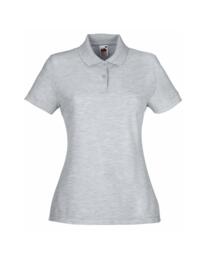 Fruit Of The Loom Lady Fit Polo Shirt - Heather Grey