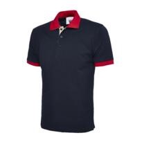 Uneek Contrast Polo Shirt - Navy Blue