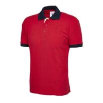 Uneek Contrast Polo Shirt - Red