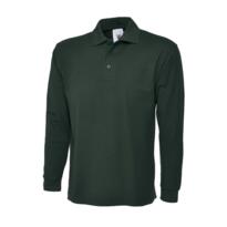 Uneek Long Sleeve Polo Shirt - Bottle Green