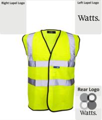 ST Watts Hi-Vis Sleeveless Vest (Printed Watts Logo) - Yellow