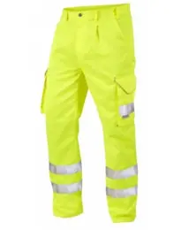 Leo HiVis Polycotton Cargo Trousers - Yellow