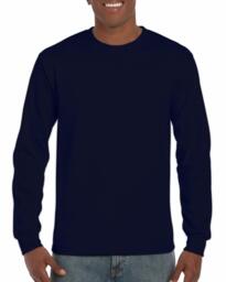 Gildan Ultra Cotton Long Sleeve Tee Shirt - Navy Blue