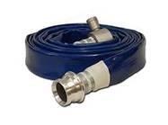 WRAS Approved 64mm Blue Lay flat Hose complete with Male and Female Instantaneous coupling - 5m
