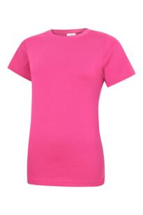 Uneek Ladies Classic Crew Neck T-Shirt - Hot Pink
