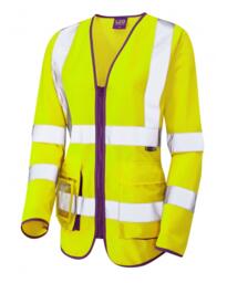 LEO SL12 Beaworthy - Hi-Vis Ecoviz Womens Sleeved Superior Waistcoat - Yellow