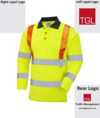 TGL HiVis CoolViz L/S Braced Polo Shirt [Printed] - Yellow