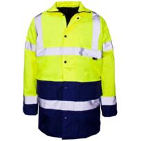 shelikes Hi Vis Viz Visibility Parka Workwear Security Safety Fluorescent Hooded Padded Waterproof Work Wear Jacket Coat