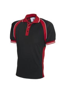 Uneek Sports Poloshirt - Black / Red