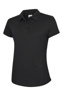 Uneek Ultra Cool Ladies Polo Shirt - Black