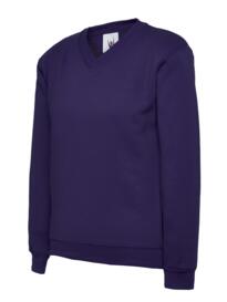 Uneek Childrens V Neck Sweatshirt - Purple