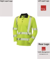 TGL HiVis Comfort L/S Polo Shirt [Printed] - Yellow
