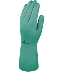 DeltaPlus VE801 Cotton Flock Nitrile Gloves (Pack of 12 pairs) - Green