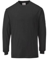 Flame Resistant Anti-Static Long Sleeved T-Shirt - Black