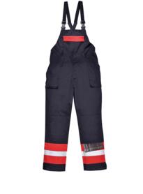 Portwest Bizflame Plus Flame Resistant Two Tone Bib and Brace - Navy Blue / Red
