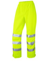 Leo Ladies HiVis Breathable Over Trousers - Yellow