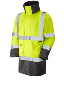 LEO A06 Torridge - Hi-Vis  Ecoviz 5K Lightweight Breathable Parka Jacket - Yellow