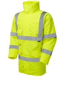LEO A01 Tawstock - Hi-Vis Ecoviz 4K Lined Parka Jacket - Yellow