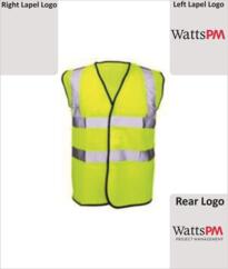 ST Watts Hi-Vis Sleeveless Vest (Printed Watts PM) - Yellow