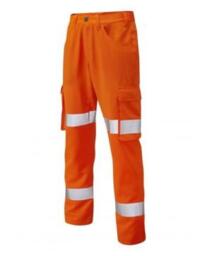 LEO CT03 Yelland - Hi-Vis Ecoviz Lightweight Polycotton Cargo Trousers - Orange