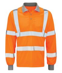Hivis Long Sleeved Polo Shirt - Orange
