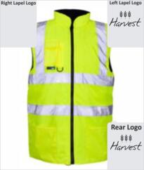 Harvest HiVis Reversible Bodywarmer [Printed] - Yellow