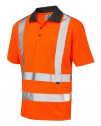 Leo HiVis EcoViz CoolViz Comfort Polo Shirt - Orange