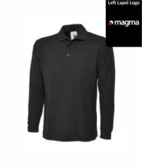 Magma Uneek Long Sleeve Polo Shirt [Embroidered] - Black