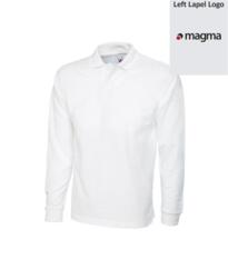 Magma Uneek Long Sleeve Polo Shirt [Embroidered] - White