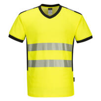 Portwest HiVis V-Neck T-Shirt - Yellow / Black