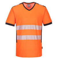 Portwest HiVis V-Neck T-Shirt - Orange / Black