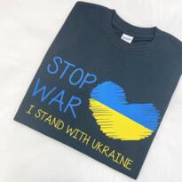 Stand With Ukraine Tee Shirt - Navy Blue