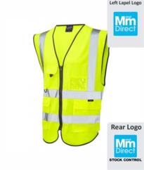 MandM Direct HiVis Exec Vest [Printed Stock Control] - Yellow