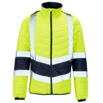 Supertouch Hi Vis 2 Tone Puffer Jacket - Yellow & Navy