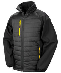 RESULT COMPASS PADDED SOFTSHELL JACKET - Black / Yellow