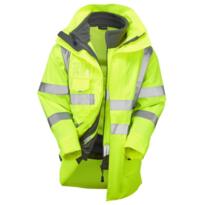 LEO A04/F01 Clovelly - Hi-Vis Ecoviz 15K 3-in-1 Breathable Parka and Fleece - Yellow