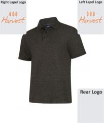 Harvest Deluxe Polo Shirt [Orange Embroidered] - Charcoal