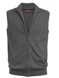 Brook Taverner Lincoln Knitted Zip Gilet - Charcoal