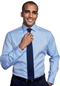 Brook Taverner 4435 Palermo – Slim Fit Single Cuff Shirt - Blue