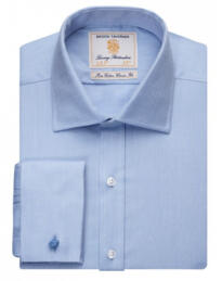 Brook Taverner 7656 Andora – Classic Fit Shirt - Blue Herringbone