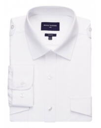 Brook Taverner Ares Slim Fit Pilot Shirt - White