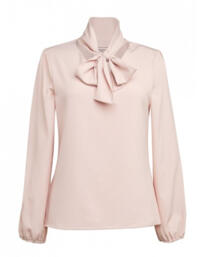 Brook Taverner Andria Pussy Bow Blouse - Nude