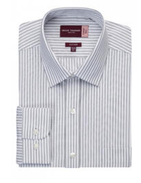 Brook Taverner Rufina Classic Fit Shirt - White/Grey Stripe