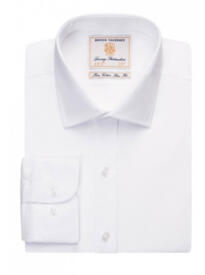 Brook Taverner Chelsea Slim Fit Shirt Cotton Poplin - White