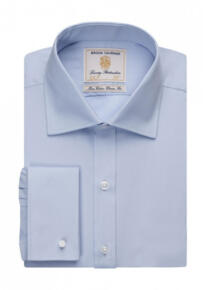 Brook Taverner Chester Classic Fit Shirt Cotton Poplin - Sky Blue