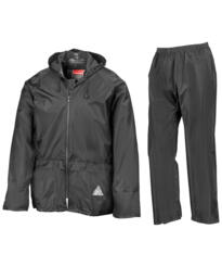 RESULT RE95A WATERPROOF JACKET AND TROUSER SET - Black