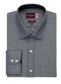 Brook Taverner 7594 Mantova – Classic Fit Shirt - Black/White Stripe