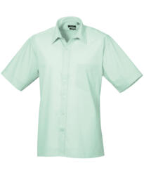 Premier PR202 - Short Sleeve Poplin Shirt - Aqua