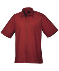 Premier PR202 - Short Sleeve Poplin Shirt - Burgundy